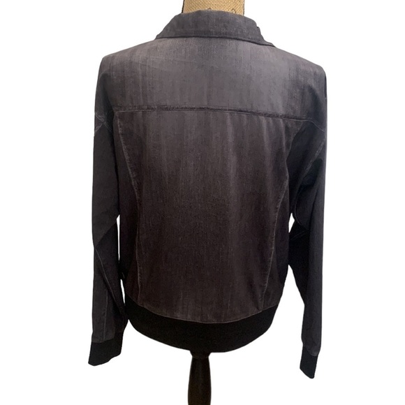 Lucy Faux Denim Lightweight Full Zip High Collar Jacket Size Small - Picture 2 of 9